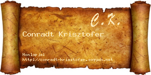 Conradt Krisztofer névjegykártya